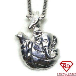 Animals on Boat 3D Pendant 925 Sterling Silver